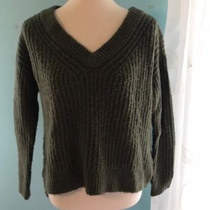 Forest Green V-Neck Lucky Brand Sweater